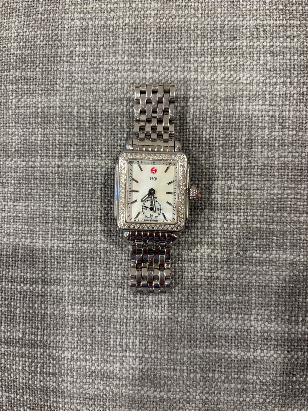 Michele Deco Stainless Diamond Watch
